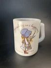 Holly Hobbie Federal Milk Glass Mug Cup American Greeting Corp 1972  Vintage