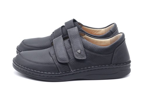 Finn Comfort Mens Loafers EUR 44.5 UK 10.5 W Black Genuine Leather Excellent