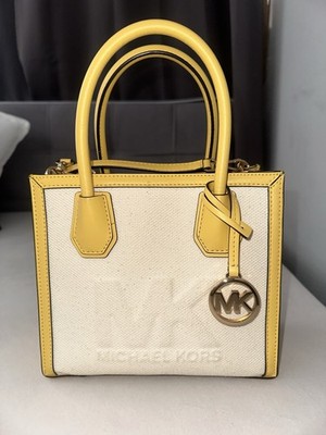 Michael Kors Embossed Cotton Canvas Satchel Crossbody Bag