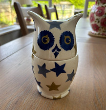 Emma Bridgewater Blue & Gold Stars Small Owl Jar.