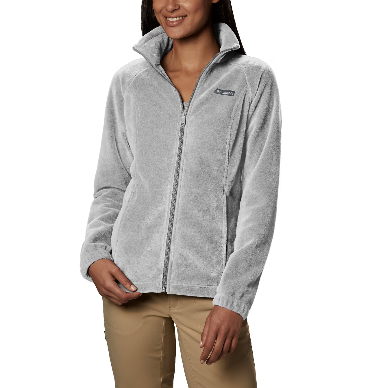 🧡NWT*Columbia Benton Springs Full Zip Fleece Jacket Women's Size L Heather Grey