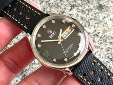 RADO GREEN HORSE DELUXE AUTOMATIC DATE SWISS MADE SS VINTAGE GENTS AS1859 BLACK.