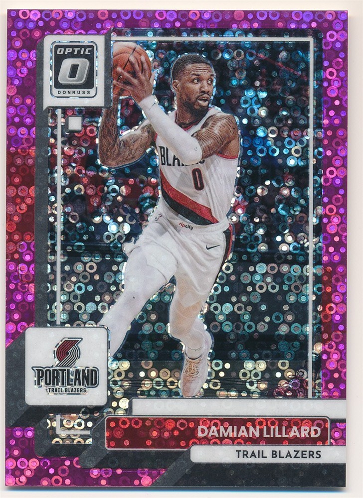 DAMIAN LILLARD 2022-23 DONRUSS OPTIC PINK FAST BREAK #49 SP BLAZERS #22/25
