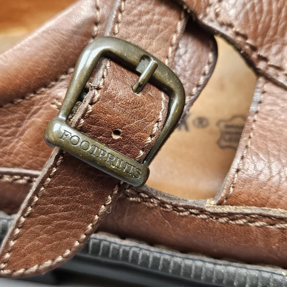 Birkenstock Huellas Zapatos Para Hombre Talla 11 EU 44 Marrón Cuero Hebilla Pescador Foto 2 de 4