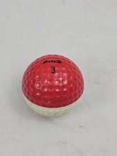 PING KARSTEN EYE GOLFBALL RED AND WHITE PEBBLE BEACH GOLF LINKS