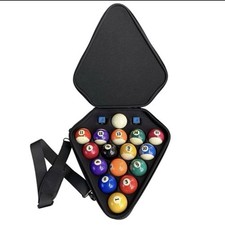 UISKOOPW Pool Ball Carrying Case Black EVA Hard Shell Triangle for 2-1/4" Balls