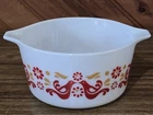 Vintage Pyrex FRIENDSHIP Bird 473 1 qt Cassarole Dish 1971-1974 Virdie Dutch Bow