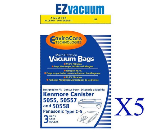 C, C 5, C-5, C5, Q, 5055, 50558, 50557 Vacuum Bags for Kenmore and Panasonic - Picture 6 of 13