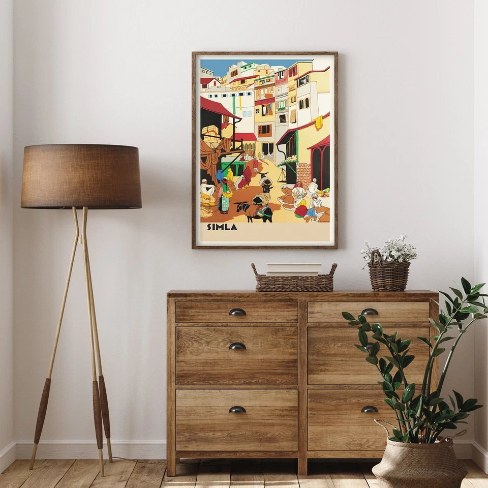 Индийский винтажный дорожный плакат Simla художественная печать | домашний декор - Изображение 3 из 4