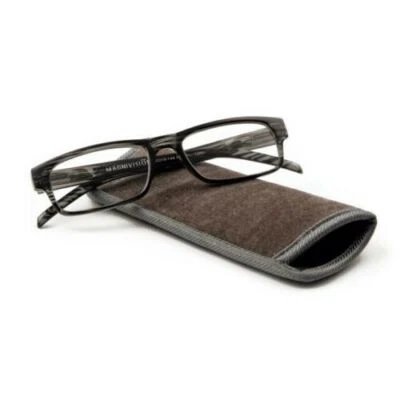 Magnivision (Foster Grant) - Jasper - Dark - Reading Glasses + Free Case