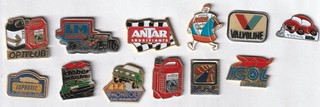 Lot de 12 Pin's Huile Lubrifiant Automobile Antar Valvoline igol