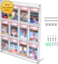 Acrylic PSA Slab Card Display Case 12 Graded Baseball Card Display Frame Clear V