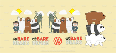 Water Slide Decals for Hot wheels 1/64 for Kool Kombi THE BARE BEARS NEW 081