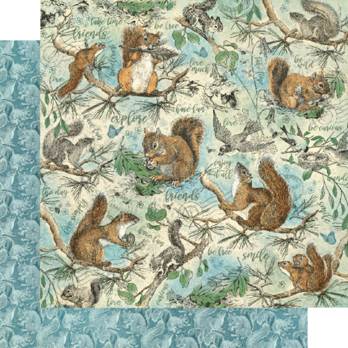 GRAFIK 45 "WALDFREUNDE" 12X12 PAPIER SET 8 BLATT HASEN HIRSCH SCRAPJACK'S - Bild 8 von 9