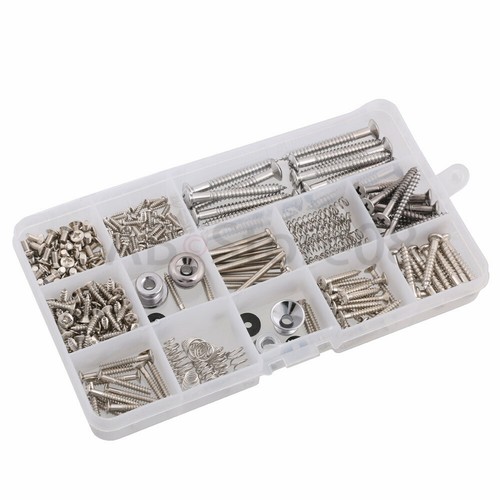 Electric Guitar Screw Kit (9 Types) Assortment Box with Strap Buttons
