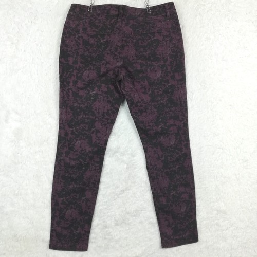 Cabi Damen Jeans Skinny Denim lila schwarz Twilight Camo Stretch Mid Rise 10 - Bild 2 von 10