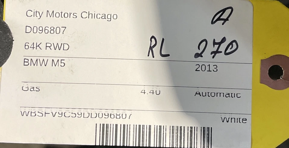 2011-2016 BMW M5 F10 Rear Left Door Shell Panel Alpine White OEM Genuine Foto 2 de 4