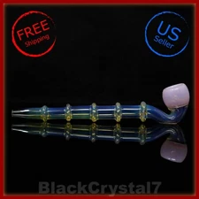 10 inch Handmade Pink Rings Gandalf Sherlock Tobacco Smoking Bowl Glass Pipes