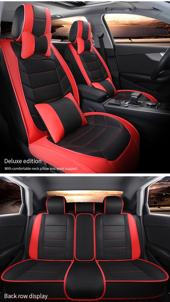 Luxury Leather 2/5Seat Car Seat Covers Protector Cushion For Chevy