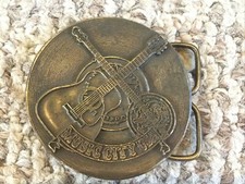 Vintage Music City Belt Buckle Jim Watson 1974 Made in USA 2 3/4" Diameter