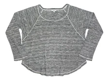 Women's $98 SPLENDID Long Sleeve Gray Marble Thermal Top Shirt Sweater MEDIUM 