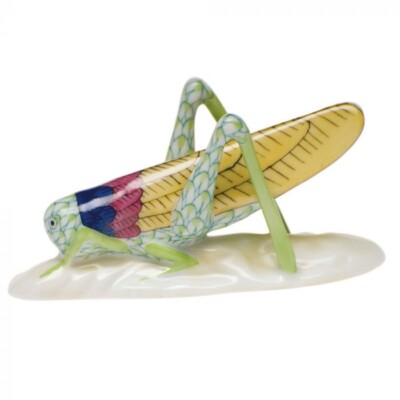 HEREND, GRASSHOPPER, KEY LIME FISHNET,  #VHV1-05258,   BRAND NEW, MINT & BOX!
