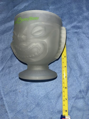 Vintage Walt Disney World Polynesian Village 4.5” Frosted Glass Tiki Bar Mug Cup - Picture 2 of 4