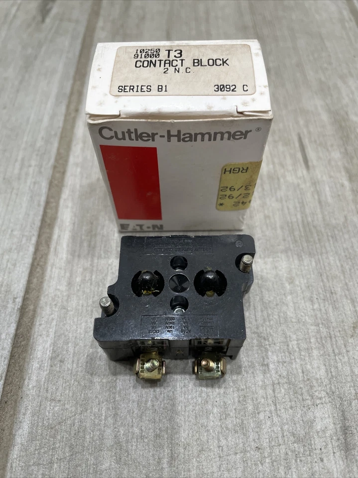 (C) Cutler-Hammer Eaton 91000T3 10250T3 Contact Block 2 NC Series B1 X2 - Image 2 of 2