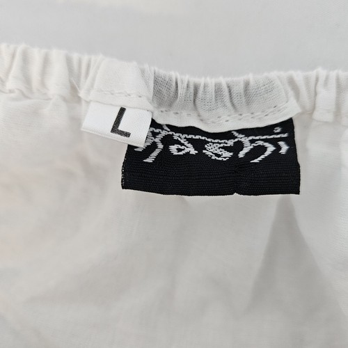 Top donna Rashi bianco boho hippie dea spalle scoperte pizzo cinch davanti taglia L - Foto 3 di 9