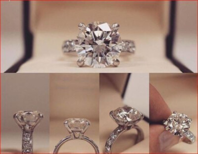 White Moissanite 2.75Ct Round Cut Engagement Ring White Gold Finish in Size 6
