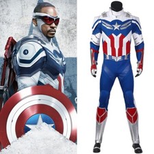 New Captain America Sam Wilson The Falcon Jumpsuit Cosplay Costume Outfit Boots
