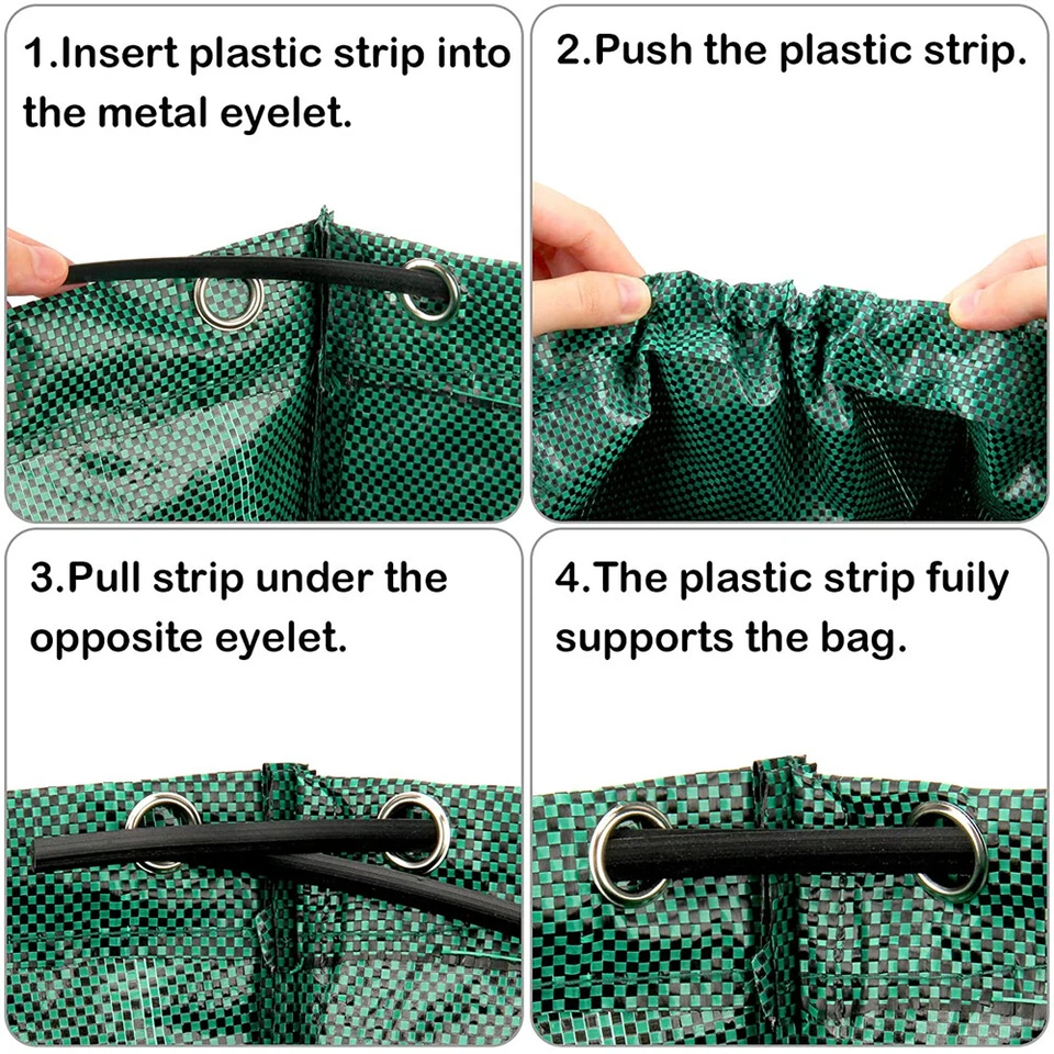 72 Gallon Reusable Garden Waste Bags Waterproof Leaf Lawn Trash Bags US - Image 4 of 4