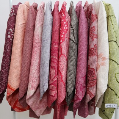 Bundle 12pcs Silk Vintage Full Shibori Haori Wholesale Bulk #617