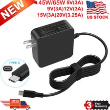 LOT 65W USB-C Type-C Adapter Laptop Charger Power Supply Cord For Lenovo HP Dell