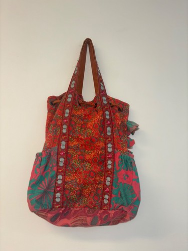 LOOP Boho Beach Bag Lobster Seashell Floral Vacation Festival Style Bold Bright - Picture 5 of 8