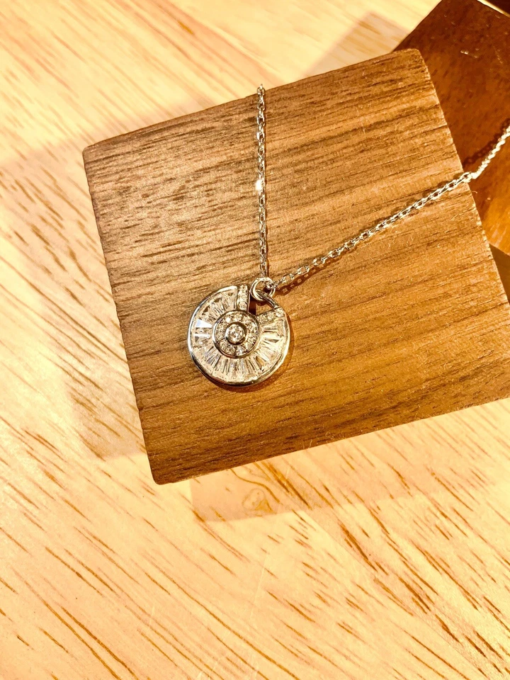 Amuleto Candado Pavé Oro Blanco 14k Vermeil Collar Diario Foto 4 de 4