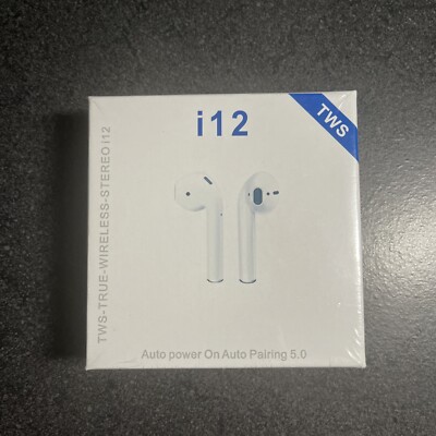 TWS 5.0 Earbuds Wireless Bluetooth Earphones, Stereo i12, Auto Paring Sealed NEW