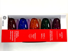 GE C9 COOL Bright Replacement Bulbs 5 Bulbs MultiColor 7 Watts New Christmas