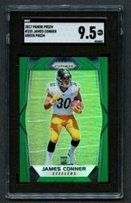 2017 Panini Prizm Football Green JAMES CONNER RC #225 SGC 9.5 GEM MT Rookie