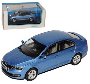 Skoda Rapid Limousine Denim Blau Metallic Ab 2012 NH 143AB022KM 1//43 Abrex Mod..