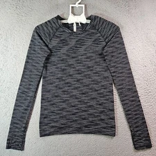 Athleta Active Top Women Small Long Sleeve Black Striped
