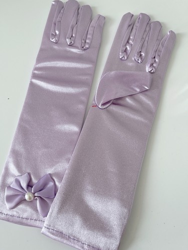 Flower Girl Children Kids Party Costume Princess Arm Satin medium Long Gloves - Picture 8 of 29