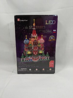 St. Basil s Cathedral CubicFun 3D Puzzle 224 Pieces LED Lights L519h NEW SEALED!