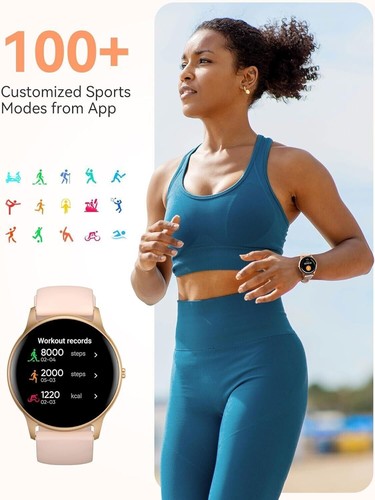 New Smart Watch Women Android Ladies Fitness Bluetooth Watch for iPhone Samsung - Picture 7 of 18