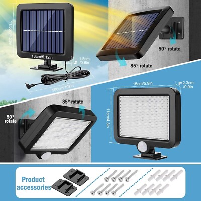 LED Outdoor Solar Power PIR Motion Sensor Wall Light Garden Security ...