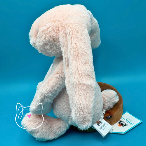 Jellycat LITTLE BASHFUL BLUSH BUNNY Small New BNWT Soft Plush Rabbit Pink Orange - Picture 4 of 10