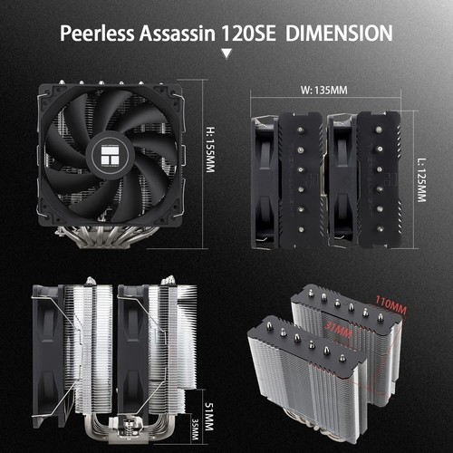 Thermalright Peerless Assassin 120 SE CPU Air Cooler, 6 Heat Pipes, Dual 120mm T - Picture 6 of 10