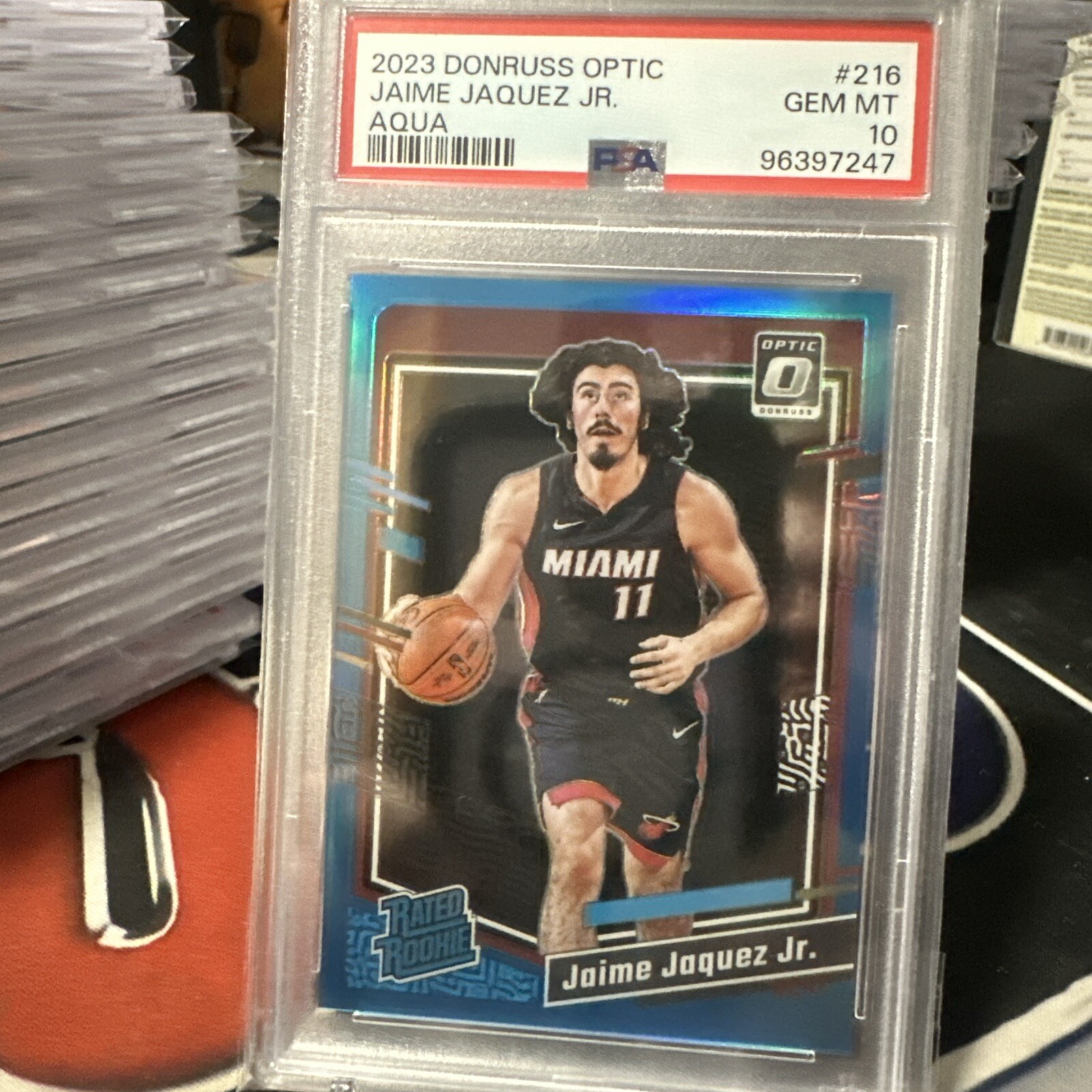 2023-24 DONRUSS OPTIC JAIME JAQUEZ JR AQUA PRIZM /249 ROOKIE RC HEAT PSA 10🔥💎