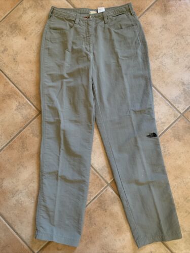 The North Face Womens Sz 10 Olive Green Hiking Pants Nylon Pockets