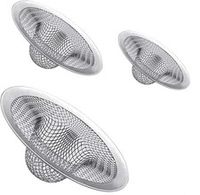3pc Assorted Size STAINLESS STEEL MESH STRAINER Shower Tub Kitchen Bathroom SINK
